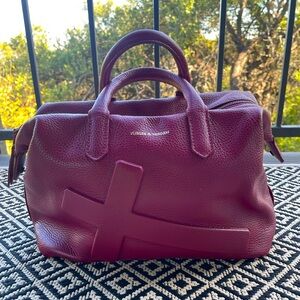 VLIEGER&VANDAM day tripper crucifix burgundy wine leather zip closure